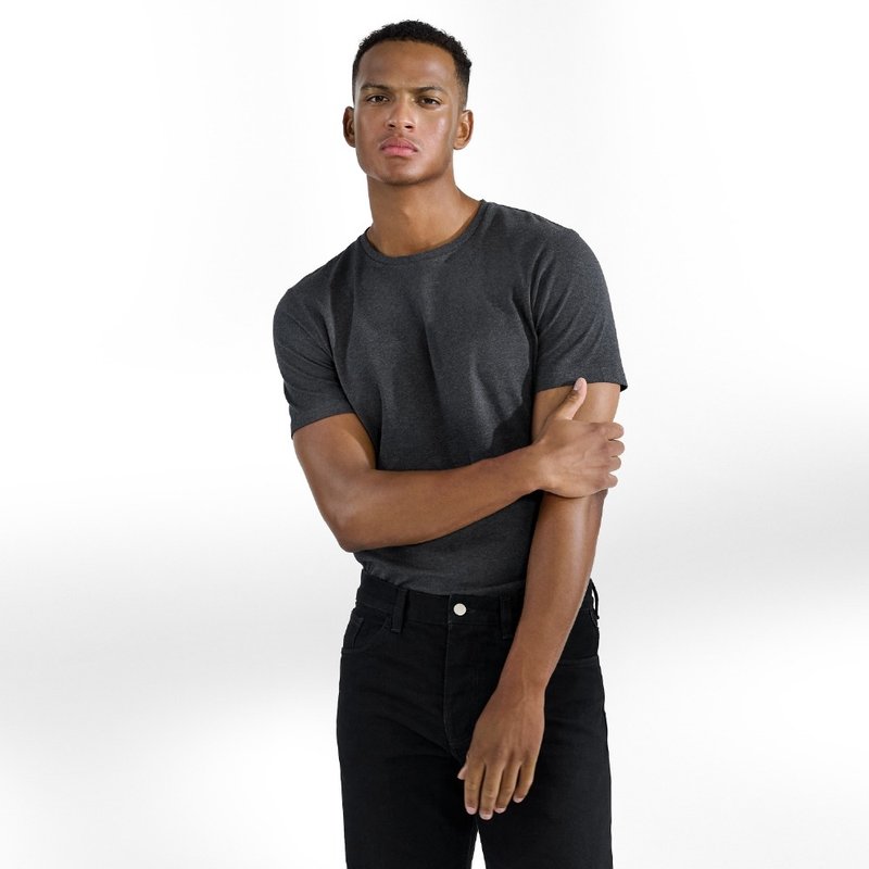 Bread & Boxers 兩件組 有機棉男用圓領T - 深灰 - 男 T 恤 - 棉．麻 灰色