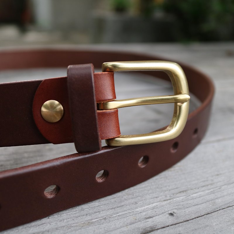 "CANCER popular laboratory" - handmade belt / tailored / 30mm / men apply / Father's Day gift / hit color belt / deep coffee - Belts - Genuine Leather Brown
