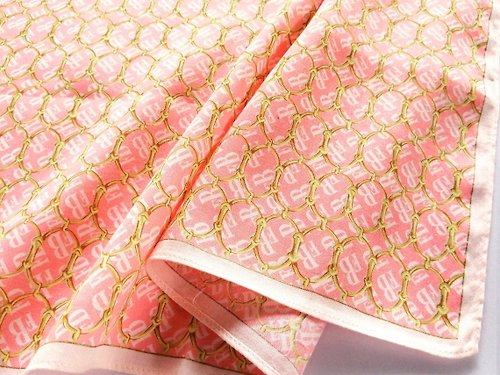 orangesodapanda Felix Buhler Vintage Handkerchief Monogram Logo Pink 23 x 22.5 inches