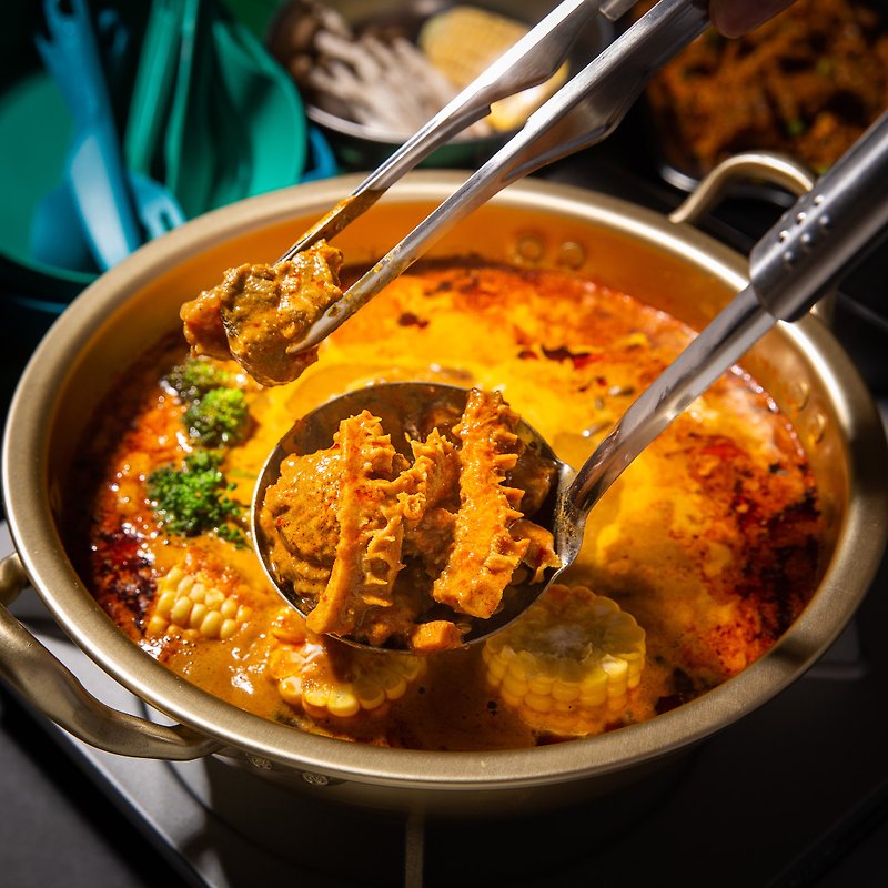 [Immediate Offer] Authentic Xingma Appetizer/Hot Pot Base - Laksa Curry Braised Three Treasures - อาหารคาวทานเล่น - อาหารสด สีส้ม