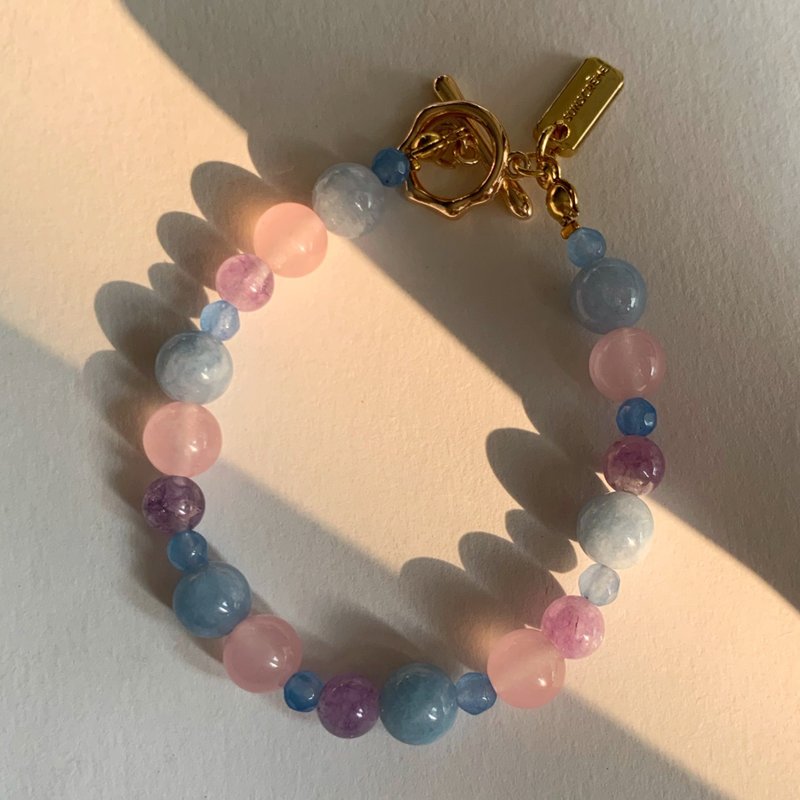 PEACE, LOVE & COURAGE BRACELET: THREE LUCKY STONES - 手鍊/手環 - 石頭 