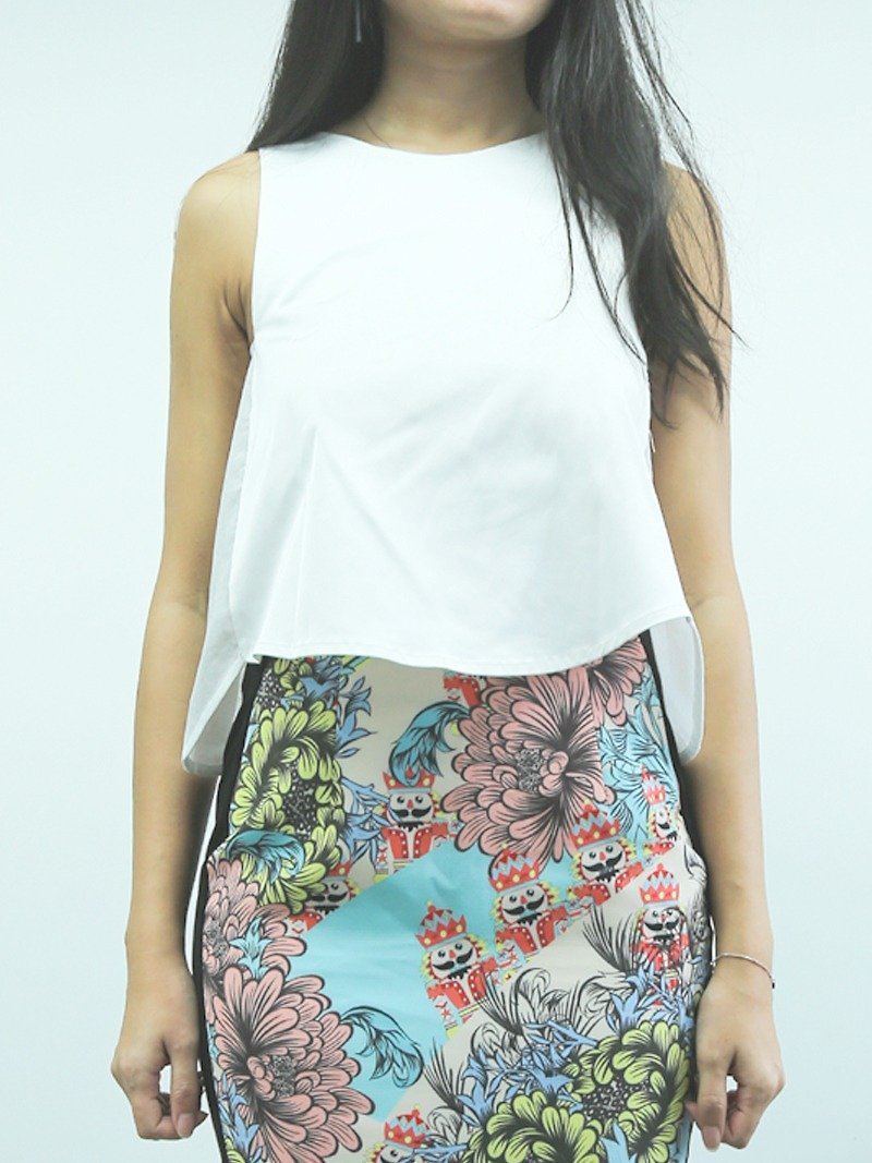 Hong Kong designer Blind by JW minimalist design vest - เสื้อผู้หญิง - เส้นใยสังเคราะห์ ขาว