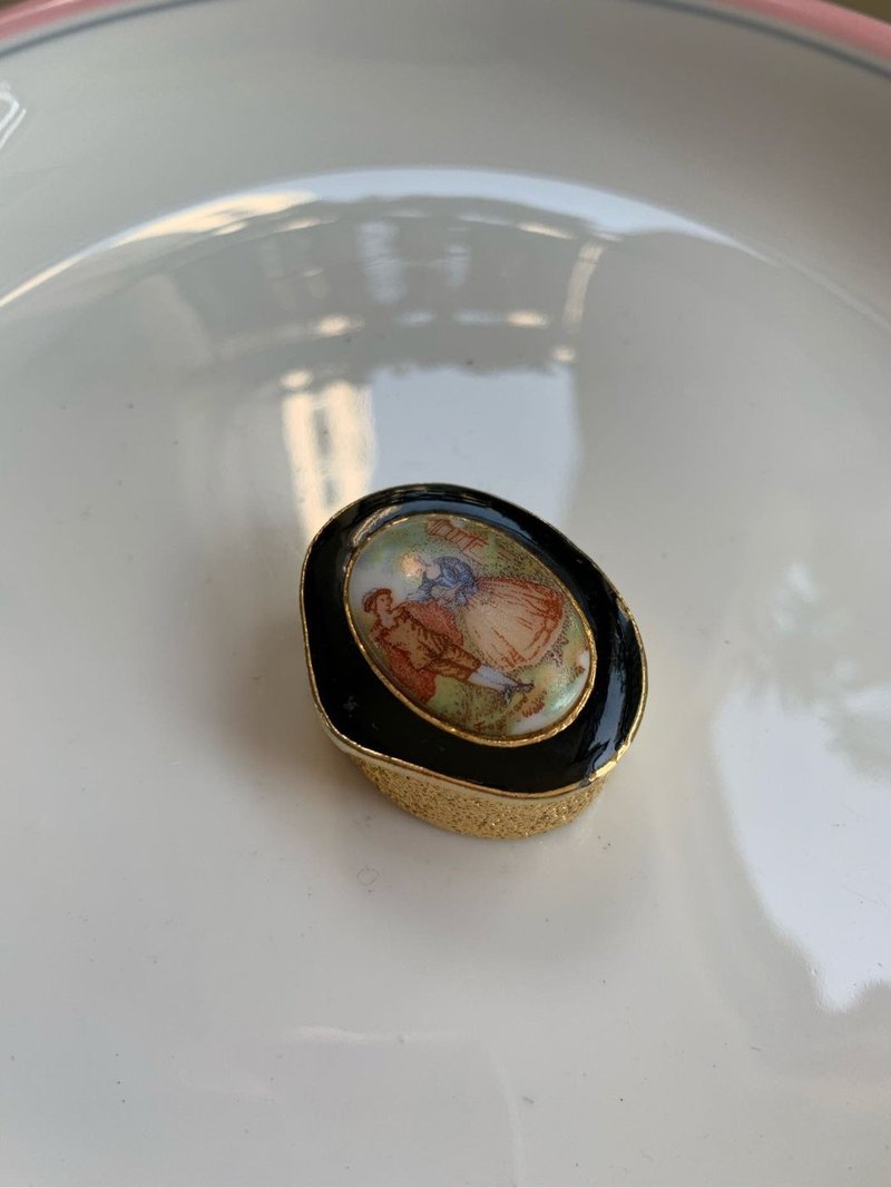 Vintage 陶瓷紳士淑女飾品盒 - 其他 - 其他金屬 