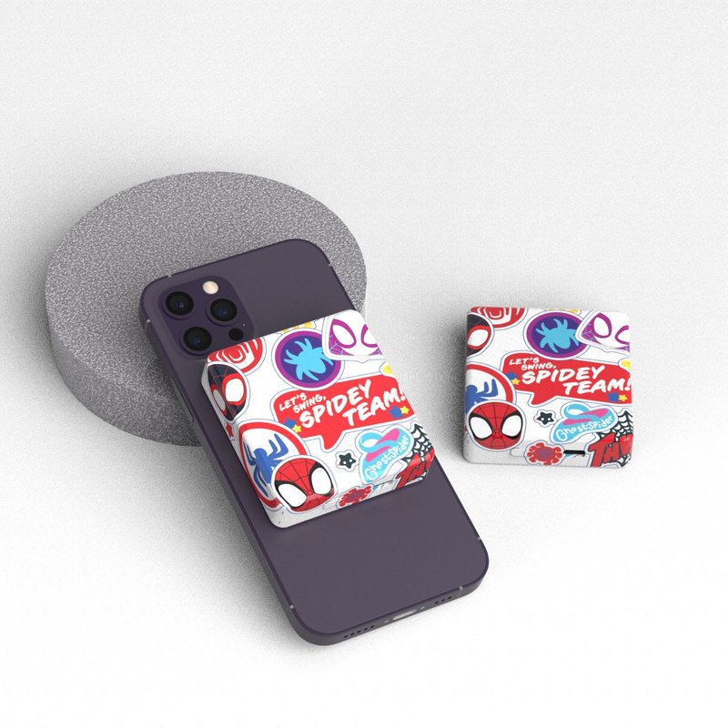 【限量】迪士尼 Marvel 8000mAh 磁吸式行動充電 - 蜘蛛隊 - 行動電源/充電線 - 塑膠 白色