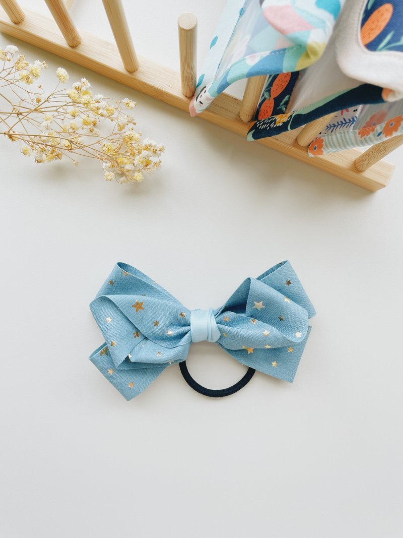 Denim Star Bow Hair Tie - Hair Accessories - Other Materials 