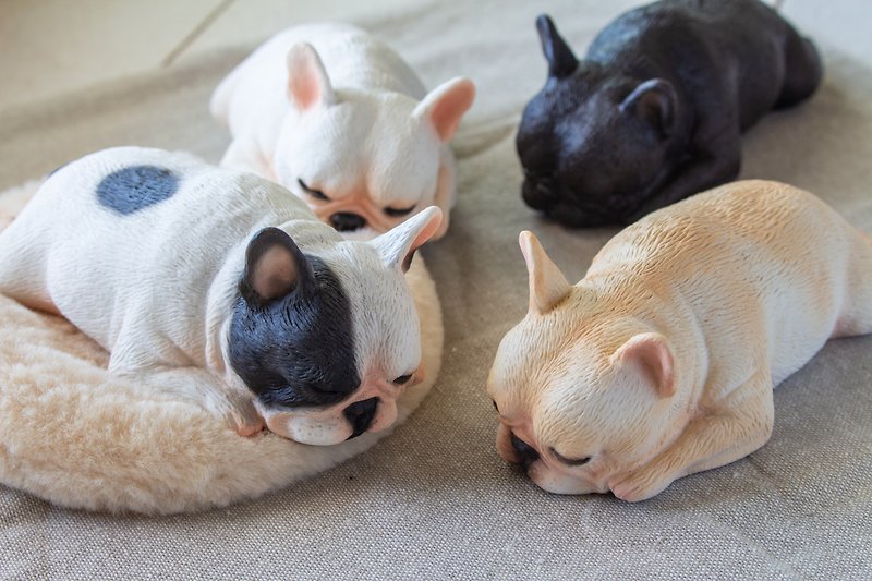 Snooze french bulldog Zzz  Office Décor / Gifts - Items for Display - Resin White