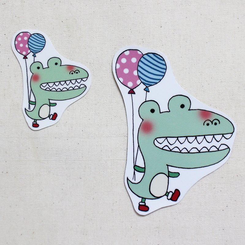 Waterproof Sticker_Unlovable Zoo 01 (Happy Crocodile) - Stickers - Waterproof Material 