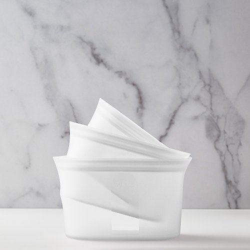 ZipTop 白金矽膠袋 【ZipTop】美國白金矽膠袋 碗型三件組-雲朵白