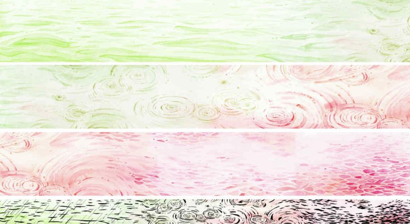 Fragrant leaf reed water and wave landscaping PET paper tape rainbow light 5 meters roll - Washi Tape - Other Materials Pink