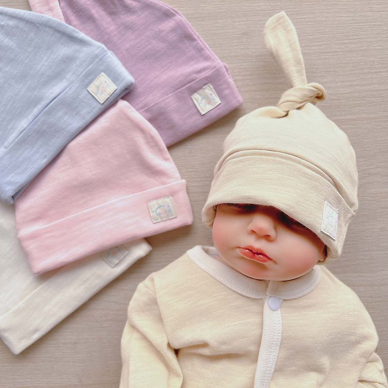 【YOUrs優兒思】棉甜-新生兒奶嘴帽 台灣製童裝 寶寶帽子 嬰兒帽 - 嬰兒帽子/髮帶 - 棉．麻 
