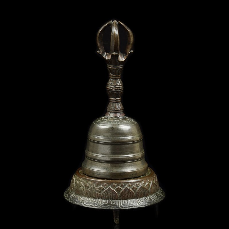 日本東密法器-19世紀前.江戶時期.金剛鈴.蓮花鉦吾座 - 其他 - 其他材質 