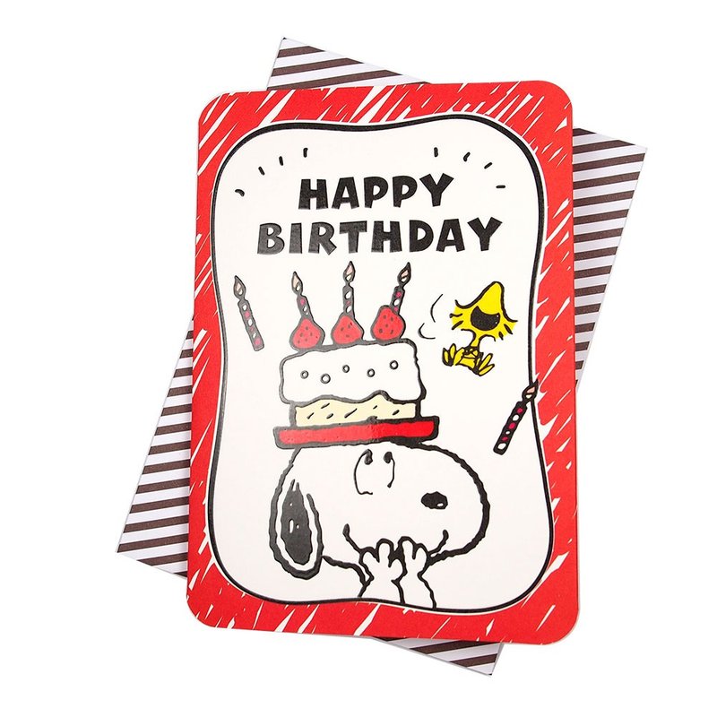 Light a candle for birthday [Hallmark-Snoopy Pop-up Card JP Birthday Wishes] - Cards & Postcards - Paper Red