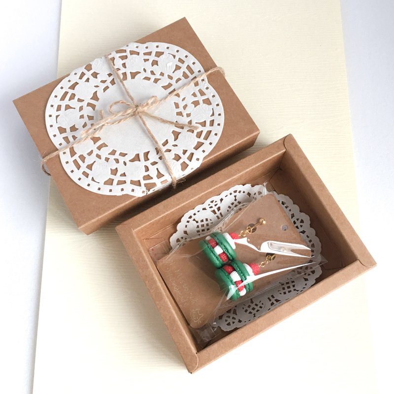 Add a pair of earrings in a mini gift box with a drawer-style kraft paper box and paper bag - ต่างหู - กระดาษ สีนำ้ตาล