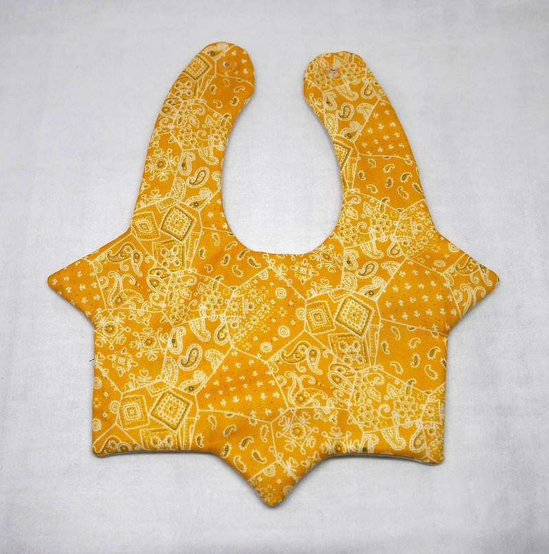 Japanese Handmade 8-layer-gauze Baby Bib - 圍兜/口水巾 - 棉．麻 黃色