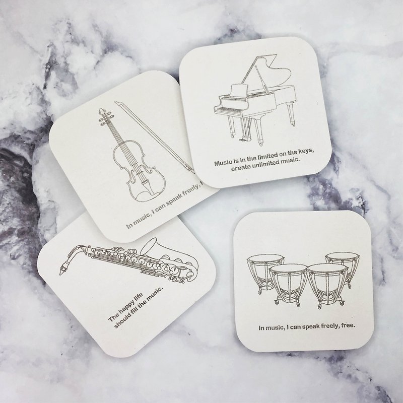 WD musical instrument coaster - Coasters - Other Materials White