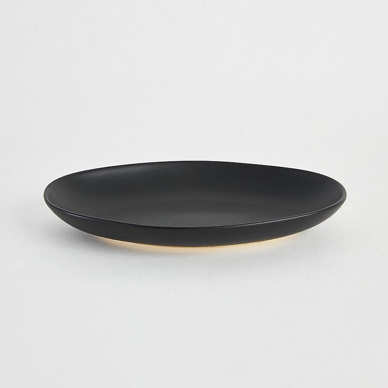 KOGA │ Ceramic Hexagon Oval Plate  (Jian-Shan Black) - Plates & Trays - Pottery Black