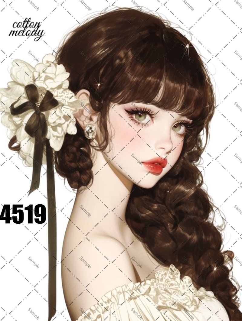 original sticker no.4519 人物ステッカー オリジナルステッカー オリジナル人物ステッカー 装飾ステッカー cotton melody - 貼紙 - 紙 
