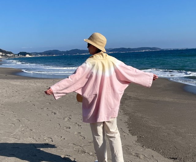 日本製 手染め Tropical Haori jacket 泥染のコットンリネン泥染の羽織りコート Canon アースカラー Relax - ショップ  BLUEPHASE トップス - Pinkoi