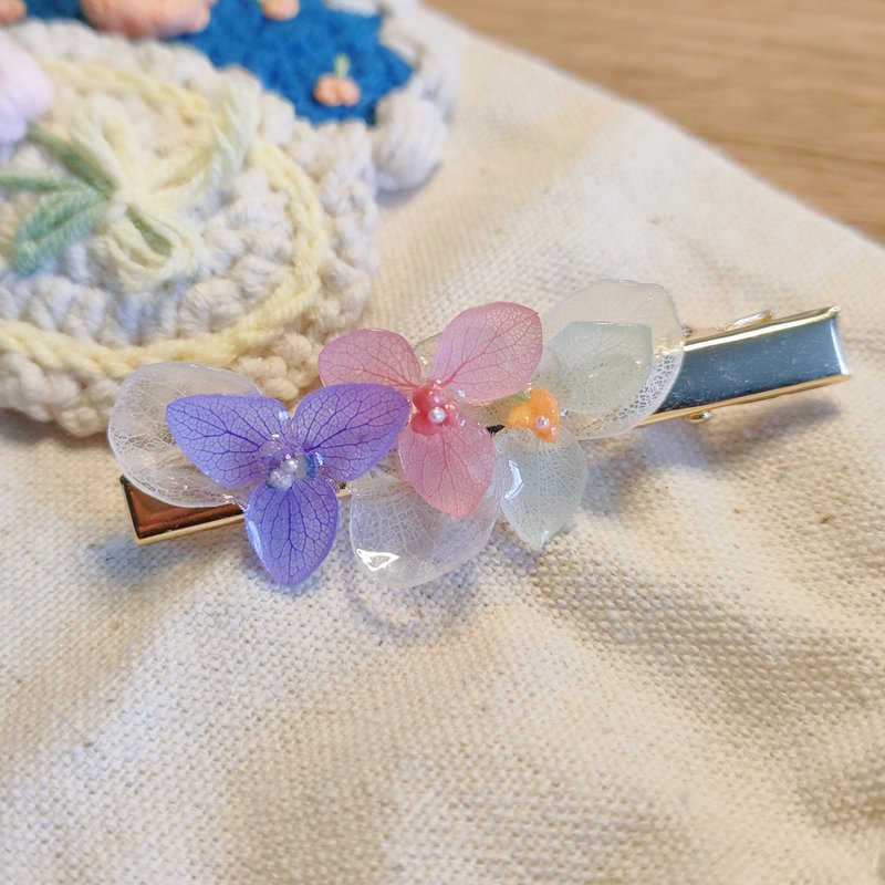 暖芯葵葵_春天混色安娜繡球髮夾瀏海夾壓夾 - 髮夾/髮圈 - 植物．花 多色