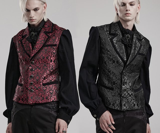 Bard's Ornate Palace Velvet Shirt - Red/Black - Shop PUNK RAVE