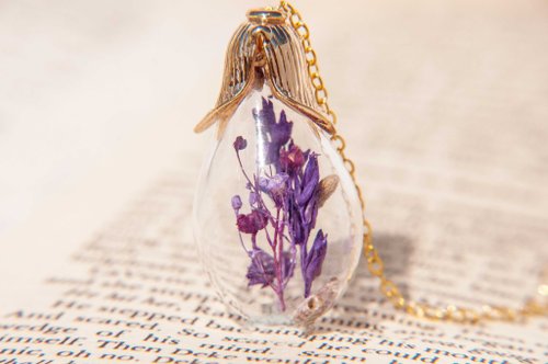 バレンタインデーギフトプラントフレンチメタルテクスチャガラスボールブックマークステーショナリー-リーフドライフラワー