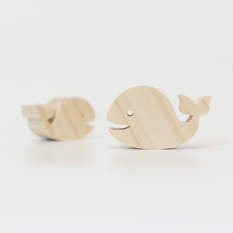 wagaZOO thick-cut building blocks ocean series-whale - Items for Display - Wood Khaki