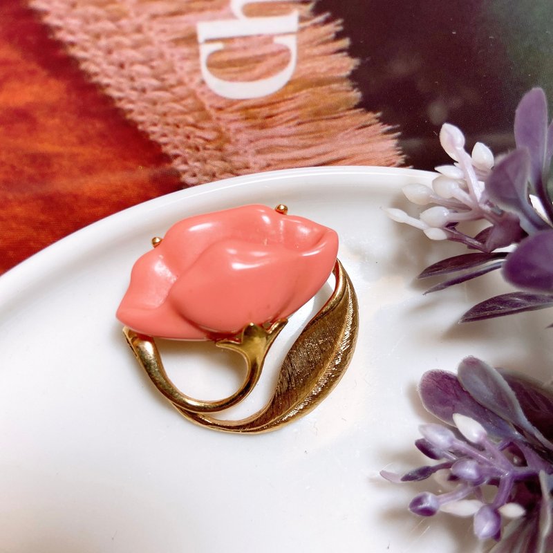 【西洋古董飾品】Avon掐絲霧金牽牛花 粉紅美 精緻禮物胸章胸針 - 徽章/別針 - 貴金屬 粉紅色