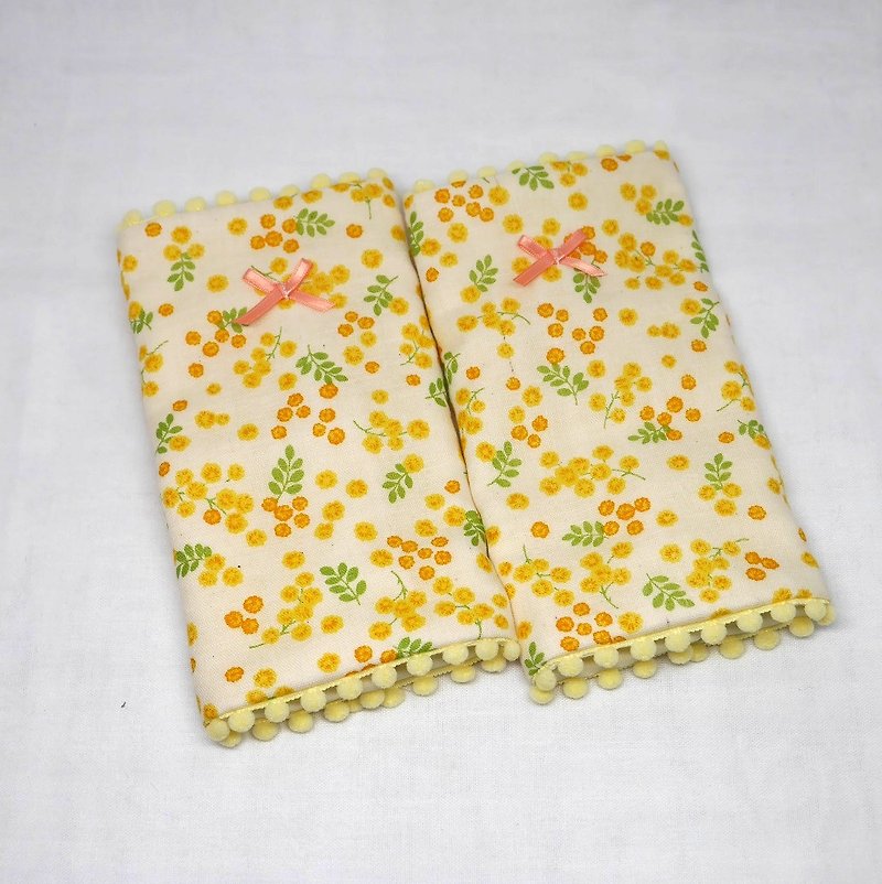 Japanese Handmade 8-layer-gauze droop sucking pads - Bibs - Cotton & Hemp Yellow