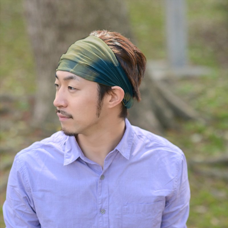 Tie Dye Headband, Wide Bandana Hair Band, Stretchy Elastic Headband - เครื่องประดับผม - วัสดุอื่นๆ สีกากี