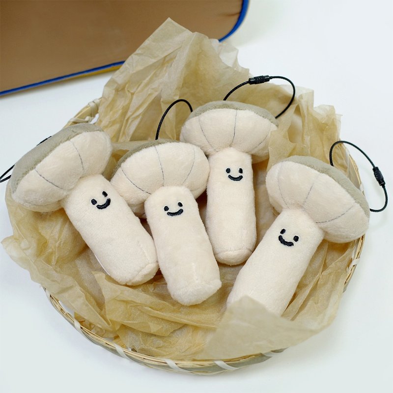 Yuguoshan original boutique oyster mushroom plush pendant cute mushroom bag pendant funny keychain doll small doll - ที่ห้อยกุญแจ - วัสดุอื่นๆ 