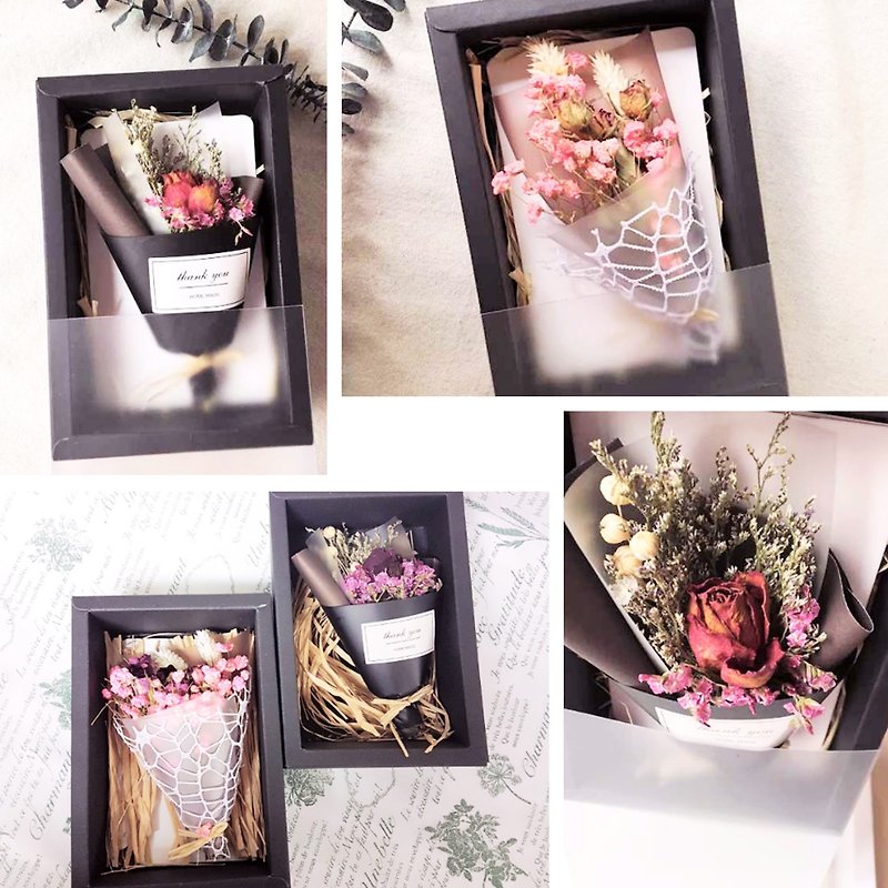 (加購區)送禮專用浪漫禮盒-乾燥花束+卡片+大禮盒 - 包裝材料 - 紙 多色