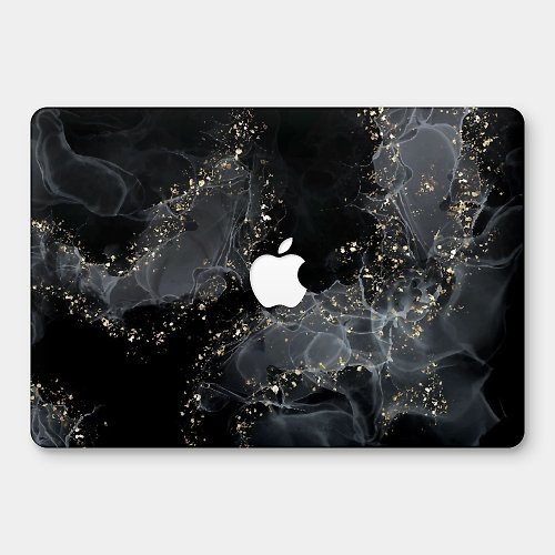 PIXO.STYLE 黑色閃耀大理石 MacBook 超輕薄防刮保護殼 PS081