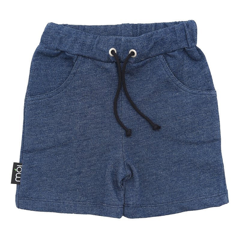 Mói Kids 冰島有機棉童裝軟牛仔短褲6M至6歲 - 男/女童長褲/短褲 - 棉．麻 藍色
