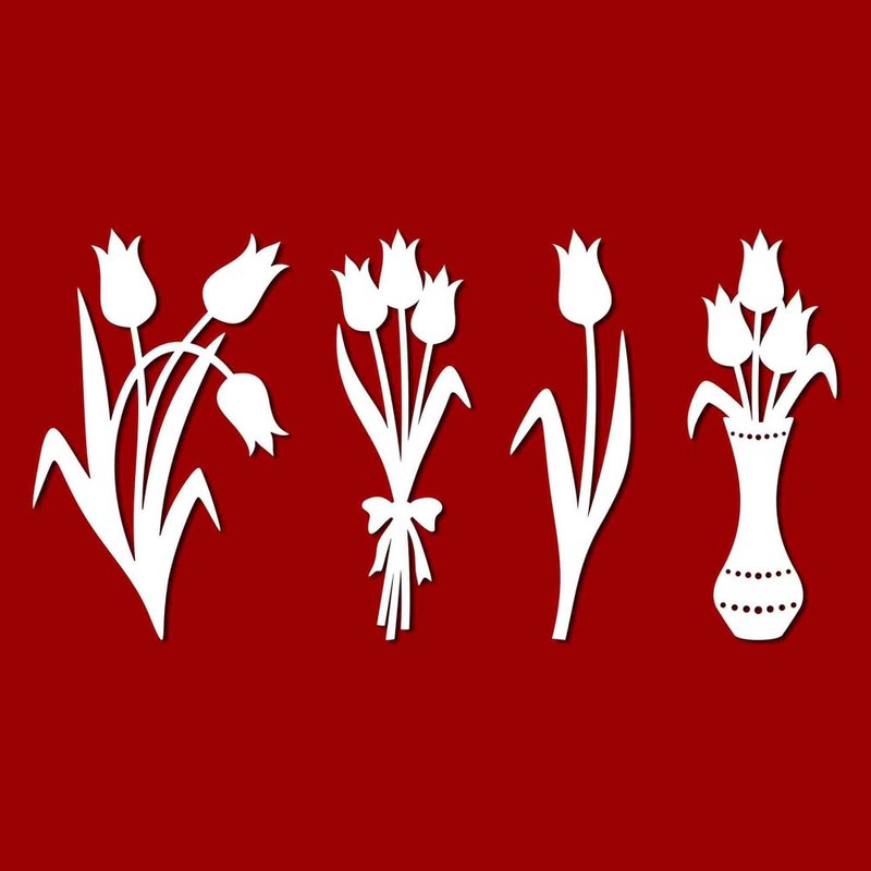 Tulips svg, tulip svg, tulips template, tulips eps, tulips png, tulip png - 圖文模板設計 - 其他材質 