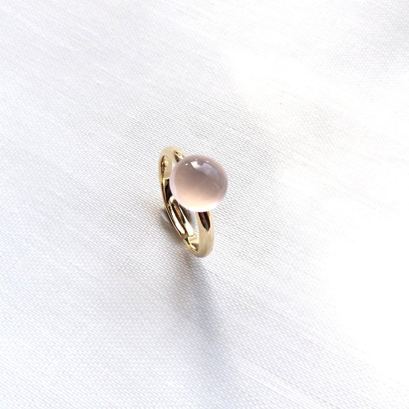 Star Rosequartz Ring Pink Sakura Free Size Adjustable Ring - 戒指 - 珍珠 粉紅色