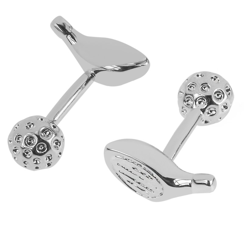 Golf Ball and Club Cufflinks - Cuff Links - Other Metals Silver