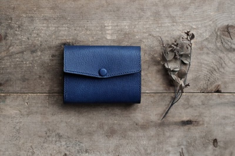 Indigo dyed leather [shiboai] compact mini wallet - Wallets - Genuine Leather 