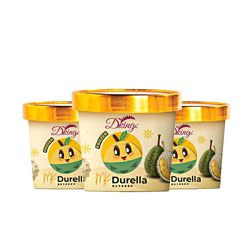 MK Durella Musang King Durian Puree Cup Net Weight 80g - 3 Cups - Cake & Desserts - Other Materials Multicolor