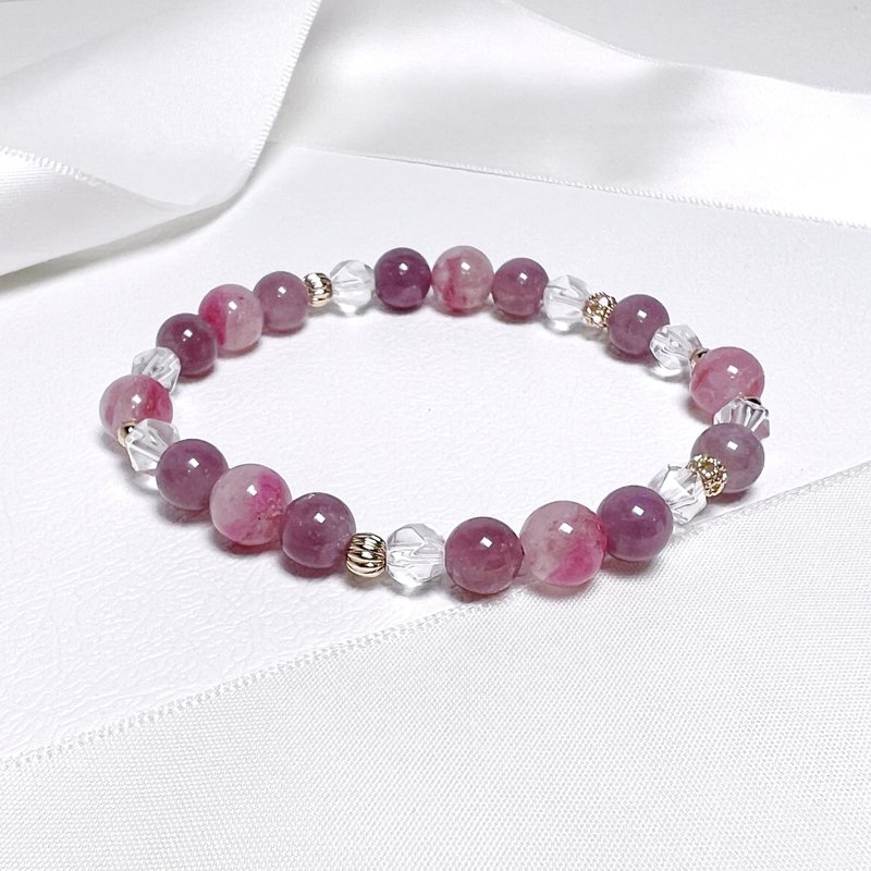 Rejuvenation. Bracelet attracting good luck l Jade Rose Hui Zima Rose Quartz White Crystal l - สร้อยข้อมือ - เครื่องเพชรพลอย 