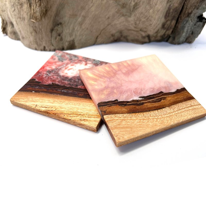 【Seeds】Personalized Wood Coasters, Custom Coasters, Engraved Gift  C-111 - ที่รองแก้ว - ไม้ 