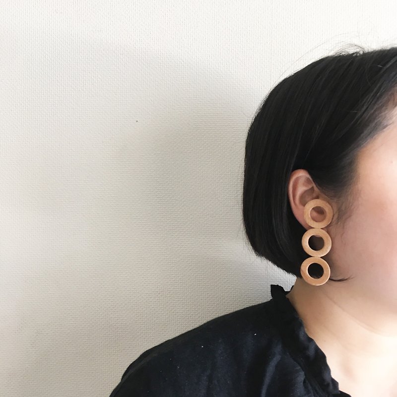 mitsumaru earrings ear - Earrings & Clip-ons - Wood Khaki