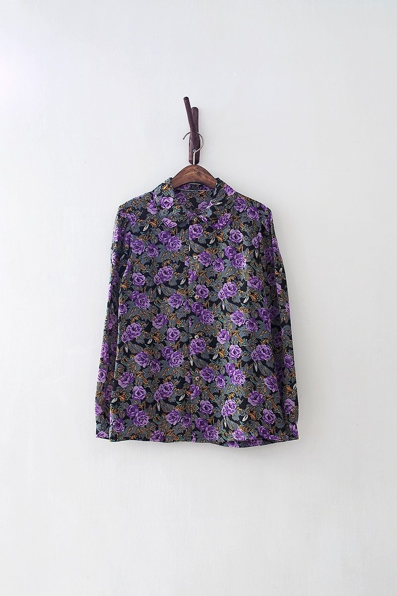 Banana Flyin '| vintage | flower petals long-sleeved shirt - เสื้อเชิ้ตผู้หญิง - ผ้าฝ้าย/ผ้าลินิน 