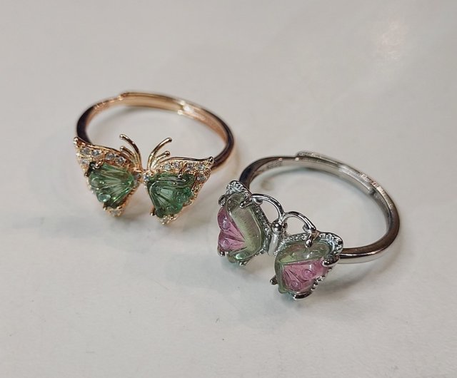 Tourmaline hot sale butterfly ring