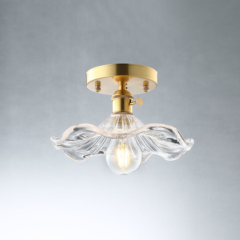 【塵年舊飾】懷舊銅製玻璃吸頂燈PL-1726附燈泡 - 燈具/燈飾 - 玻璃 透明