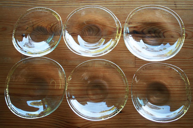 金まきの豆皿（大） - 小皿 - ガラス 