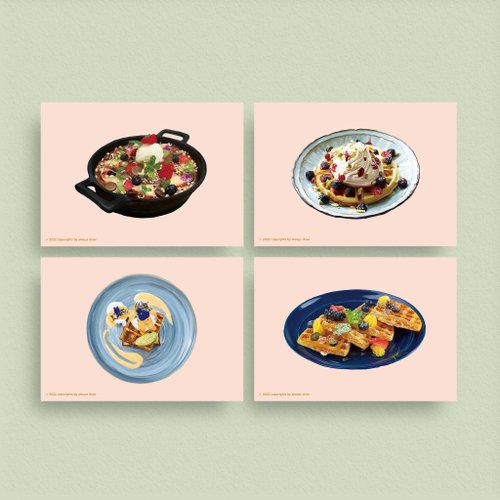 always draw 總繪 鬆餅明信片【任選3張優惠】- always eat 總繪吃系列