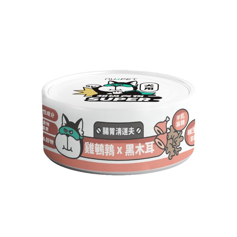 陪心寵糧SUPER小白主食罐 雞鵪鶉X黑木耳 (犬) 80g - 狗罐頭/鮮食 - 新鮮食材 
