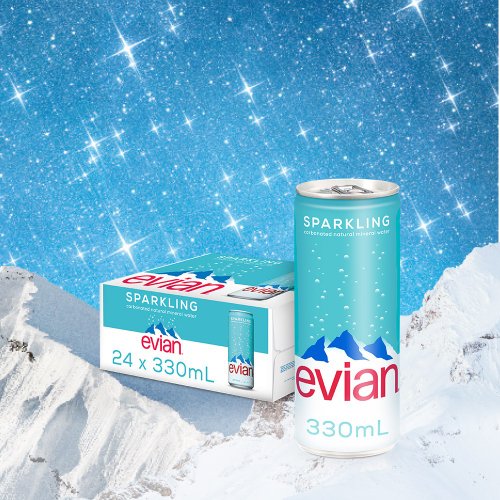 泰德利 【限時９折】法國 evian 依雲氣泡礦泉水 330ml