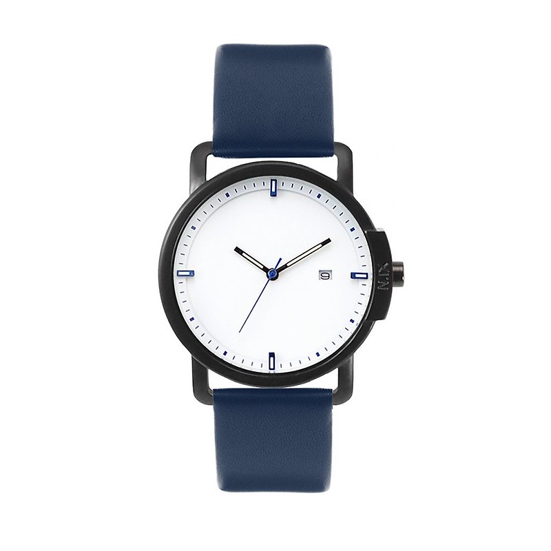 Minimal Watches : Ocean Project - Ocean05-Navy - นาฬิกาผู้หญิง - หนังแท้ ขาว