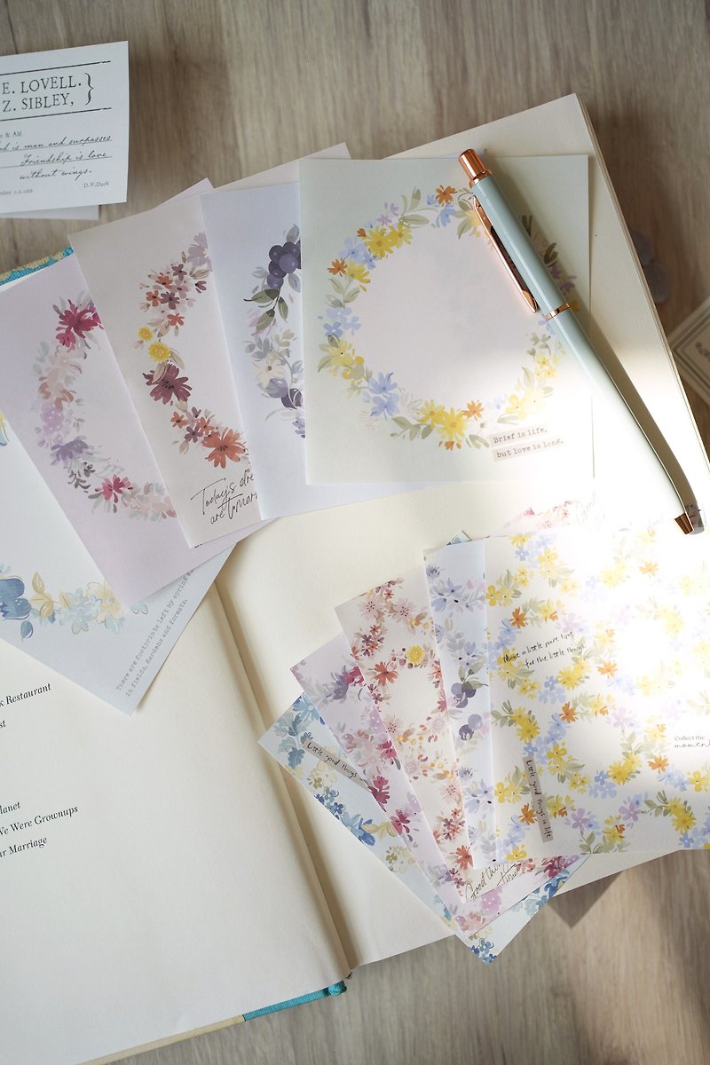 Illustration Notebook - Waltz of Flowers - Sticky Notes & Notepads - Paper Multicolor